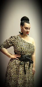 One Armed Leopard Dress